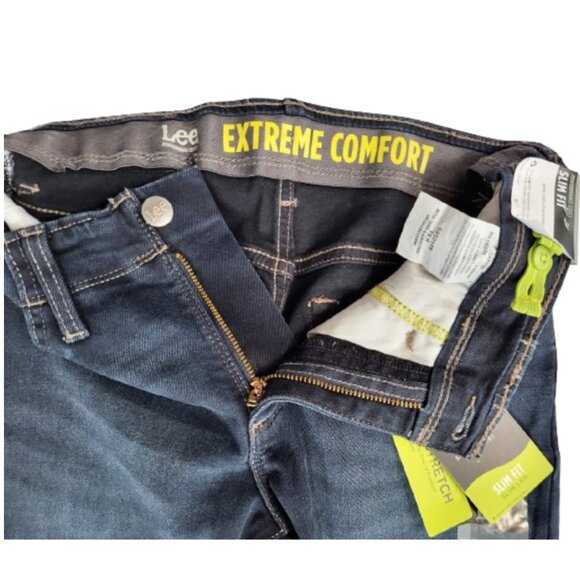 LEE Extreme Comfort Adjustable Waist Slim Fit Blue Jeans - NWT Boys 12 R - Picture 4 of 6